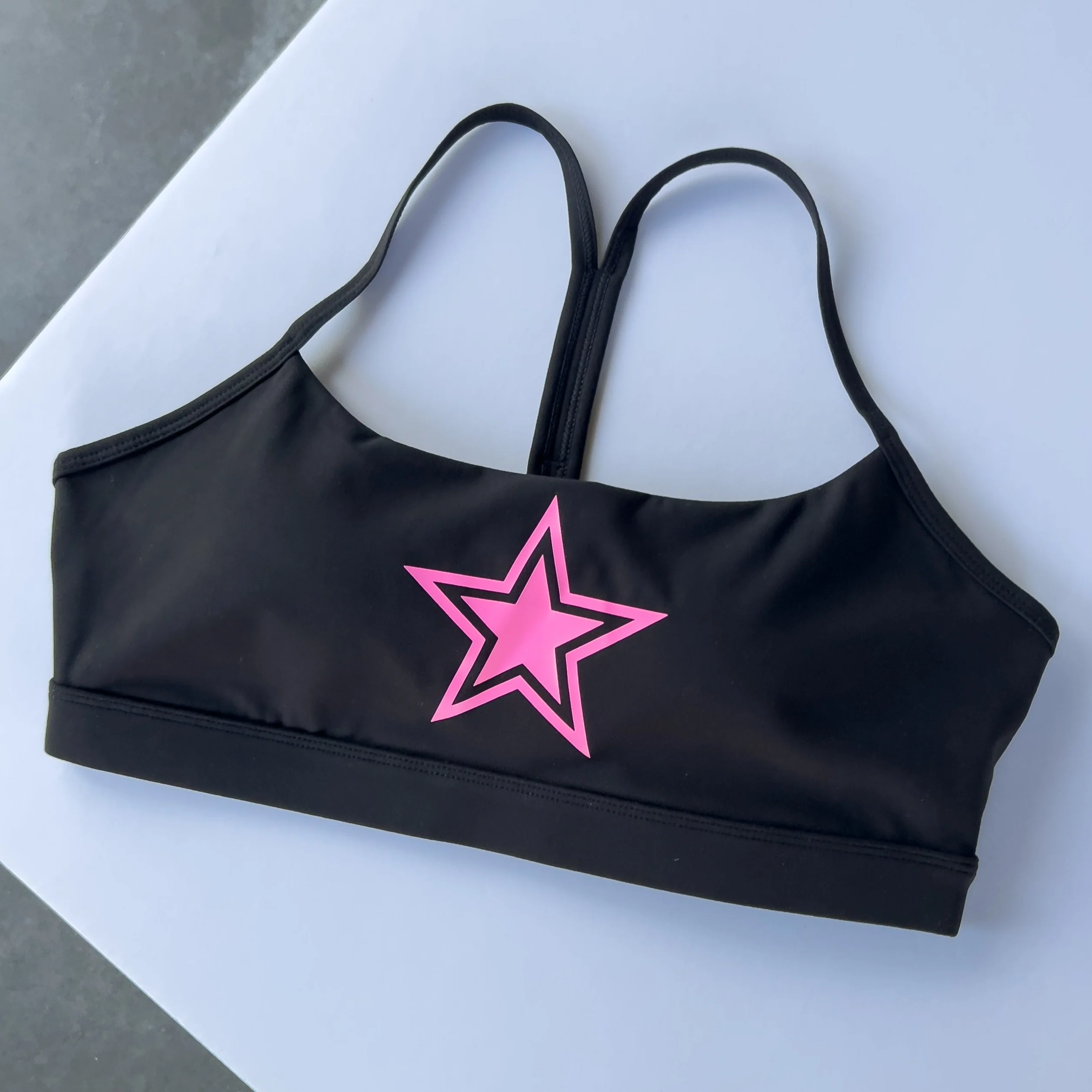 CLASSIC SPORTS BRA STAR BOY - BLACK / PINK - Image 4