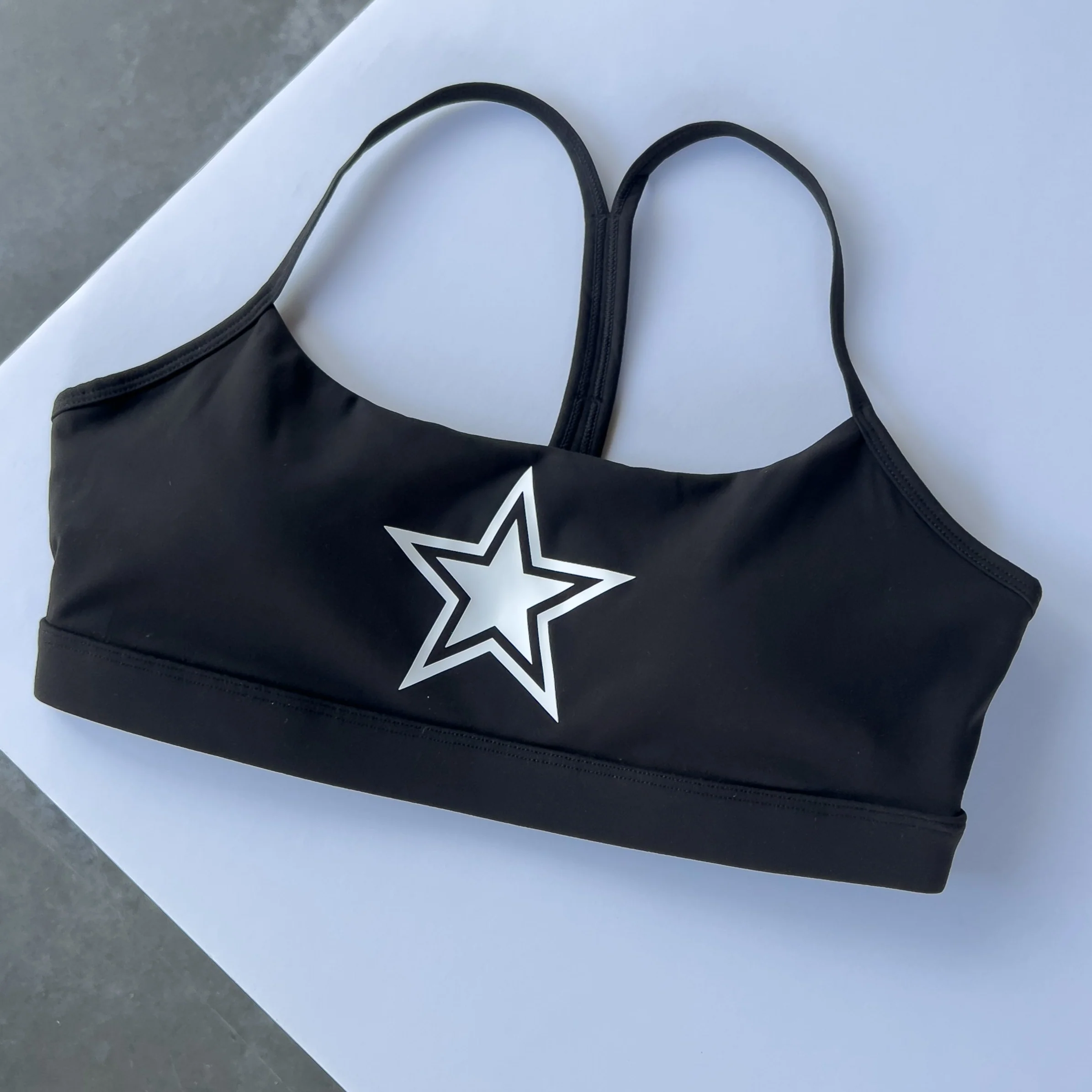CLASSIC SPORTS BRA STAR BOY - BLACK / WHITE - Image 4