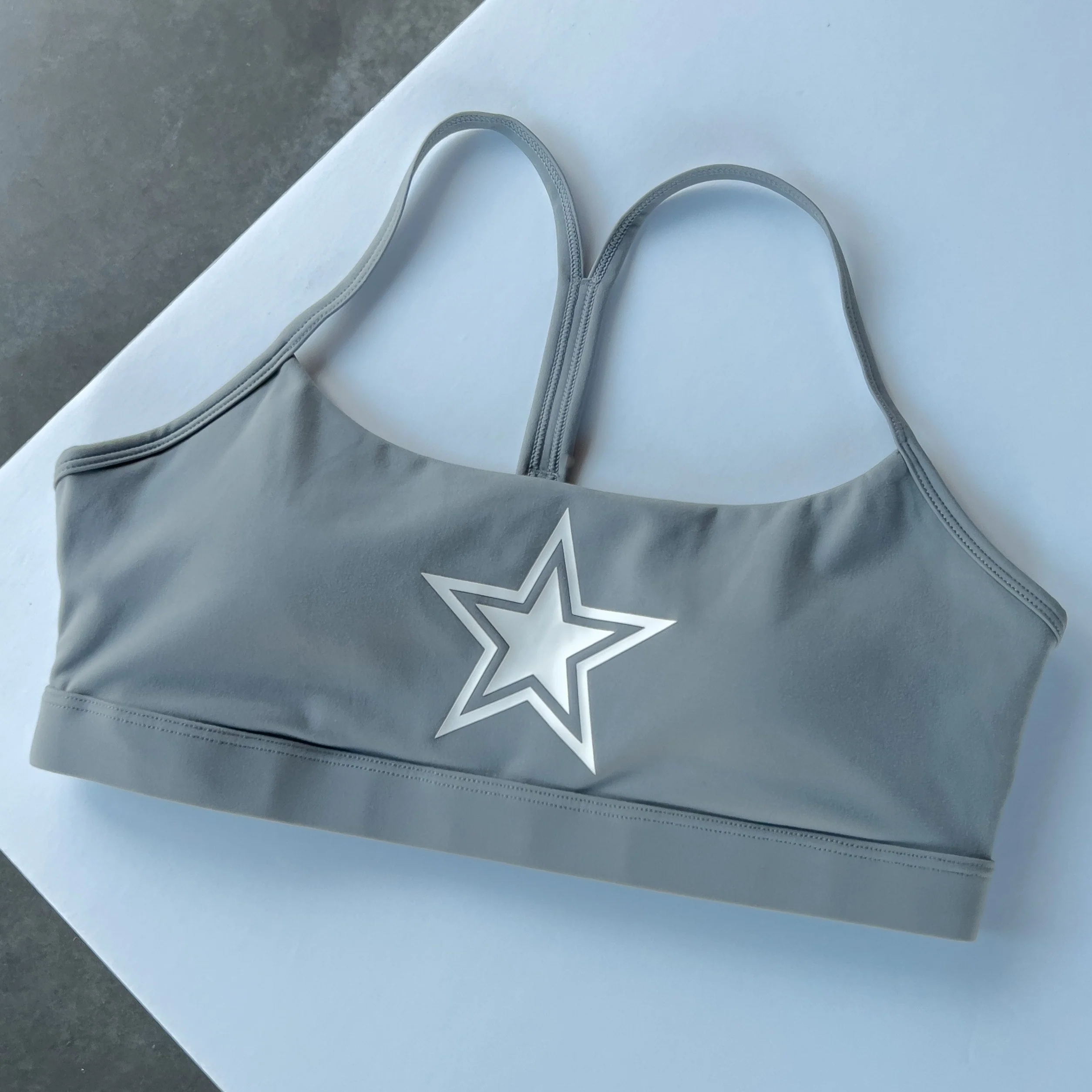 CLASSIC SPORTS BRA STAR BOY - GREY / WHITE - Image 4