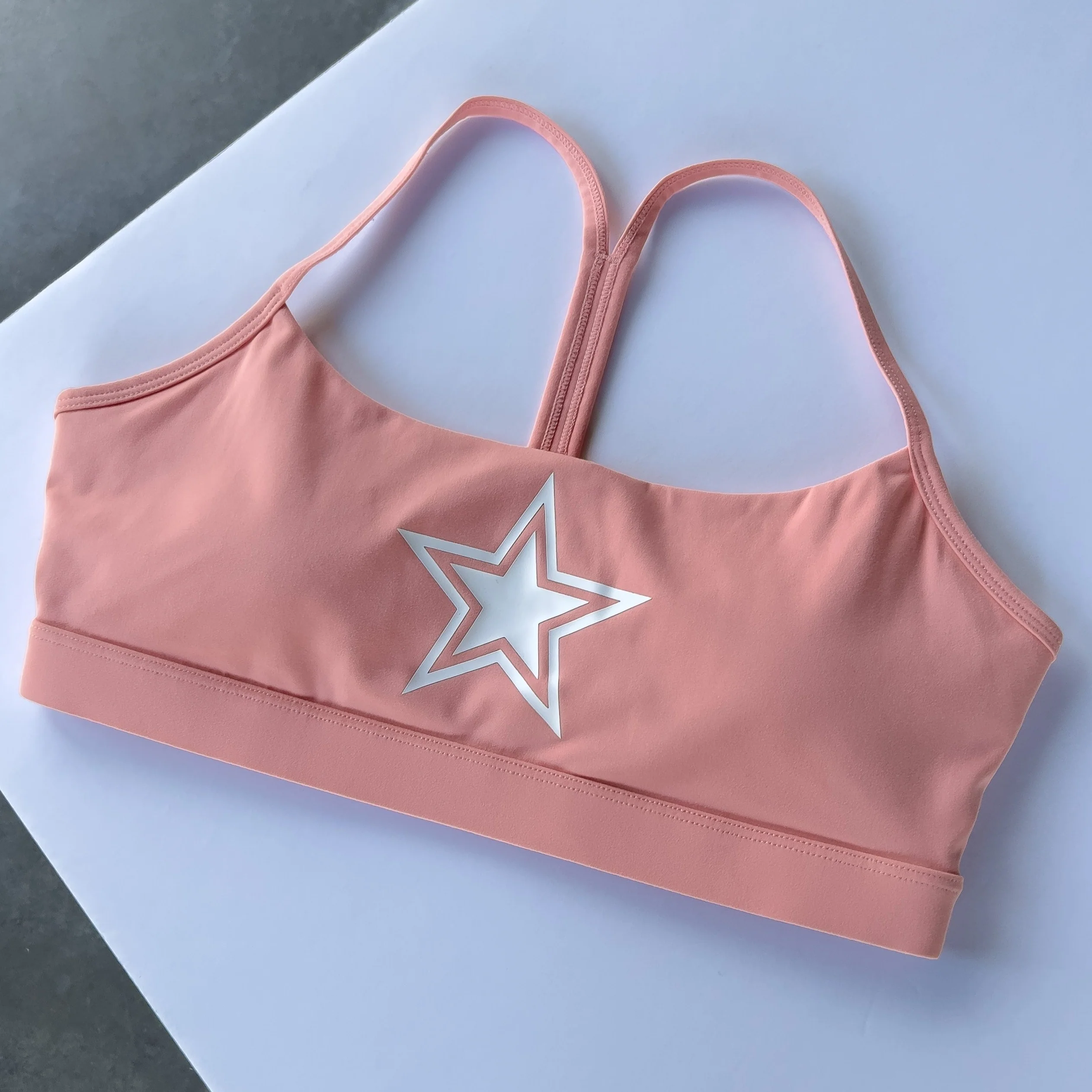 CLASSIC SPORTS BRA STAR BOY - PEACH / WHITE - Image 4