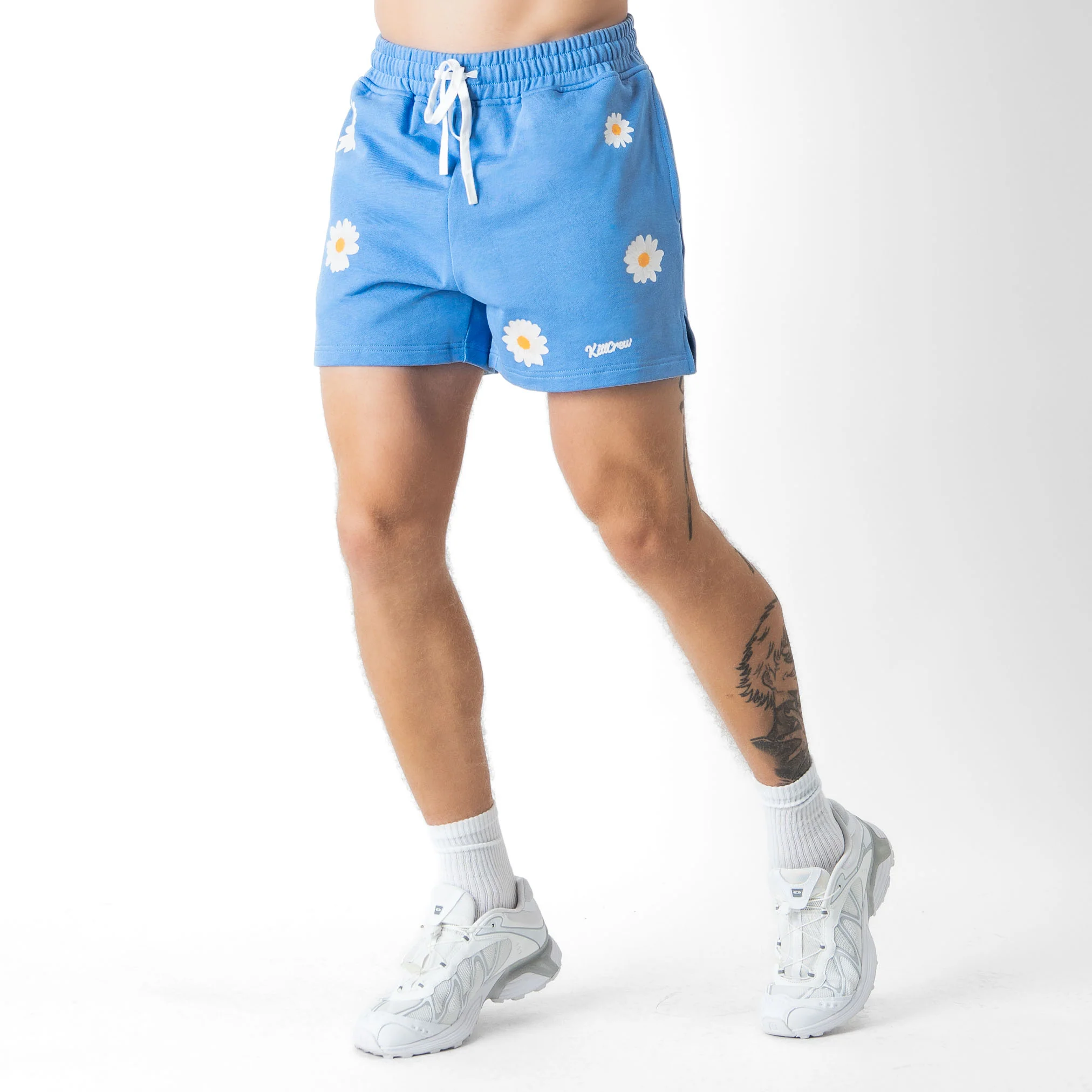 COTTON SHORTS (MID THIGH CUT) DAISY - BLUE - Image 3