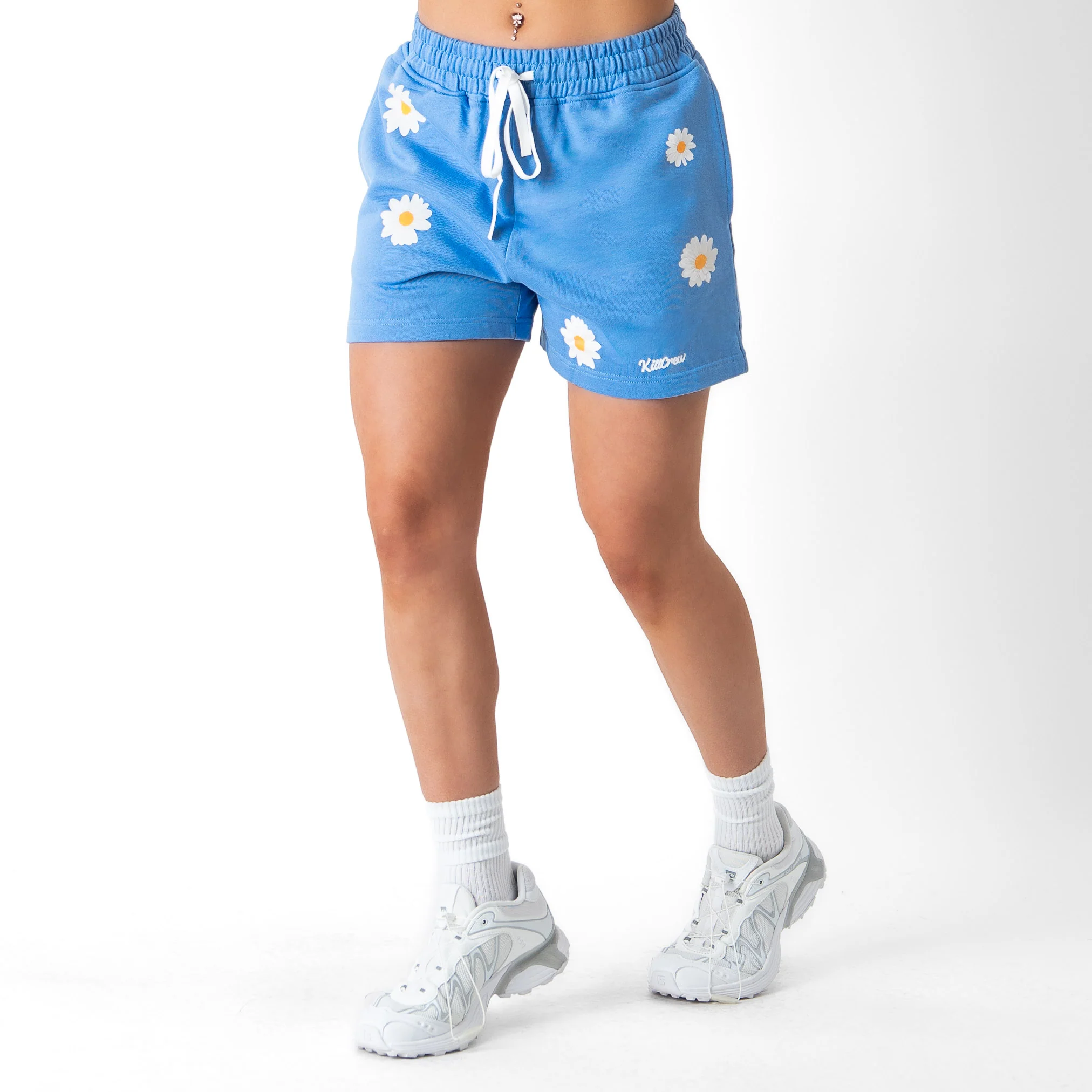 COTTON SHORTS (MID THIGH CUT) DAISY - BLUE - Image 5