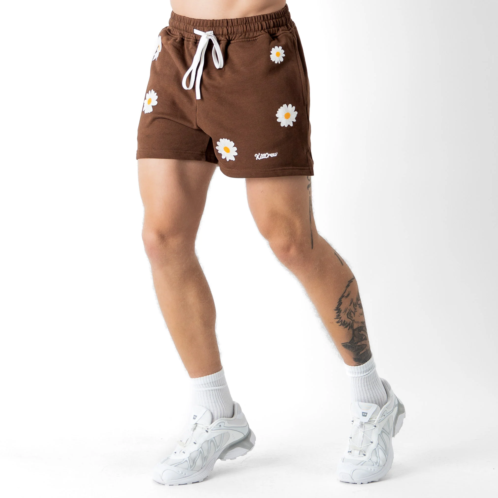 COTTON SHORTS (MID THIGH CUT) DAISY - BROWN - Image 3