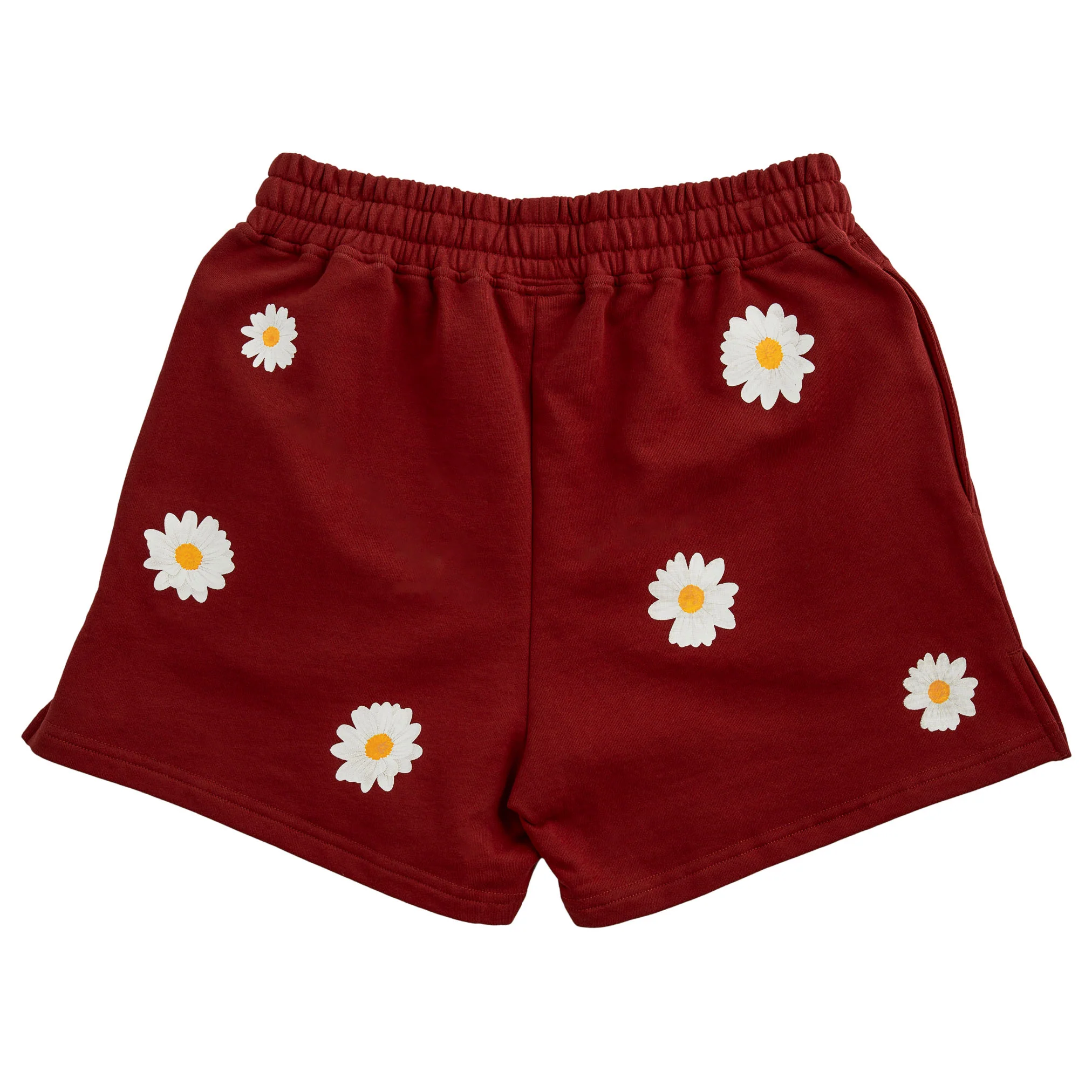 COTTON SHORTS (MID THIGH CUT) DAISY - MAROON - Image 7