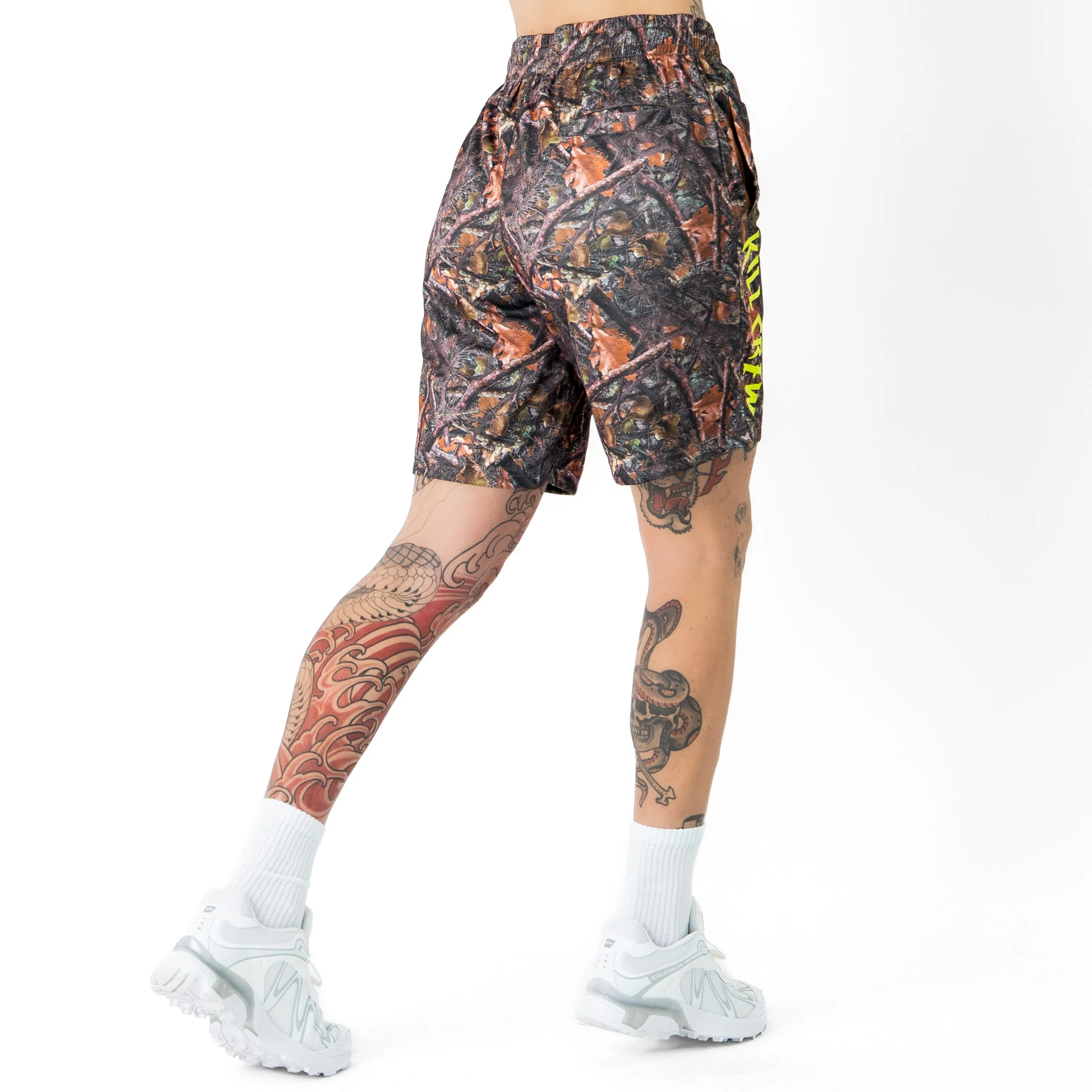 RELAXED CUT SHORTS EMBROIDERED FLAG - CAMO / GREEN - Image 6