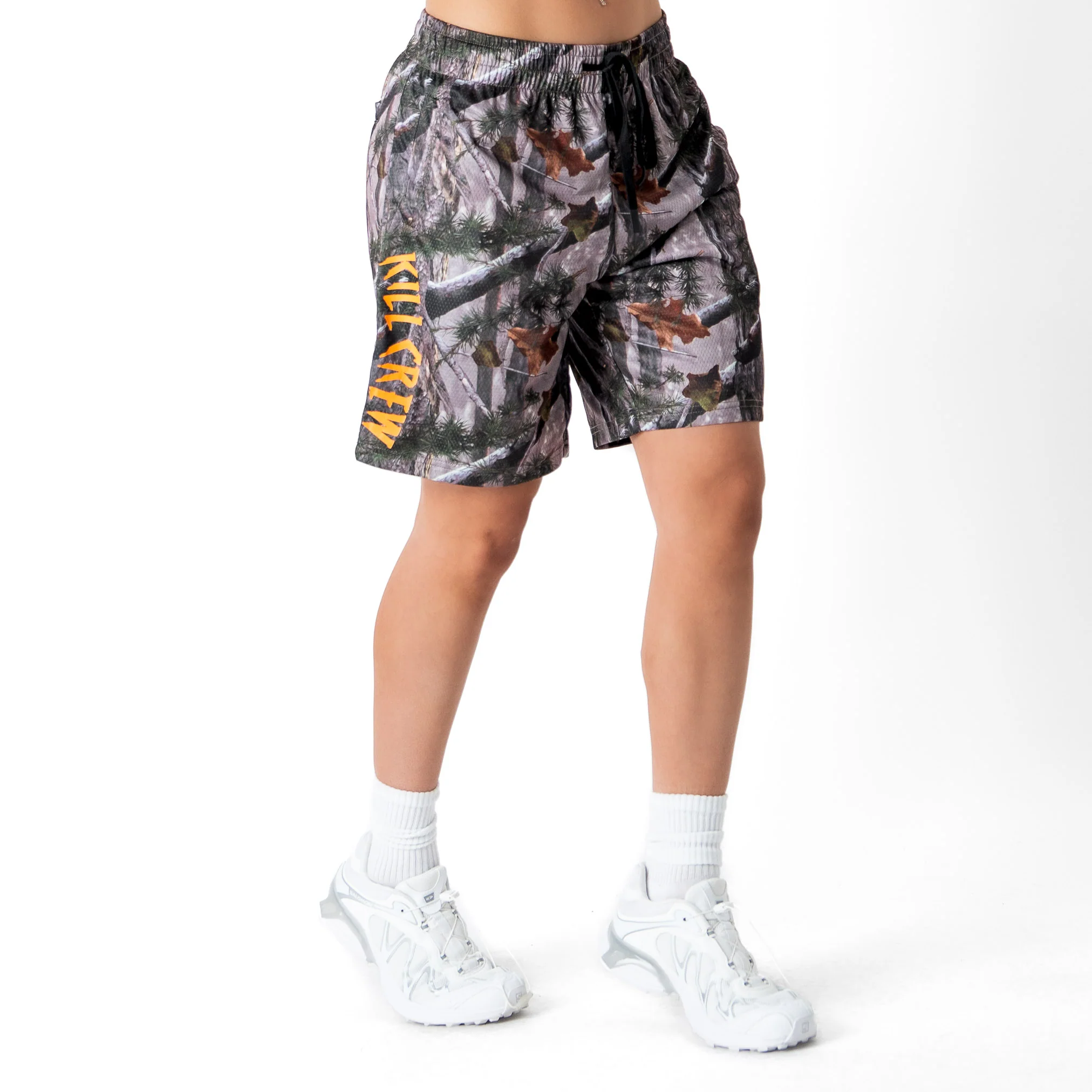 RELAXED CUT SHORTS EMBROIDERED FLAG - CAMO / ORANGE - Image 5