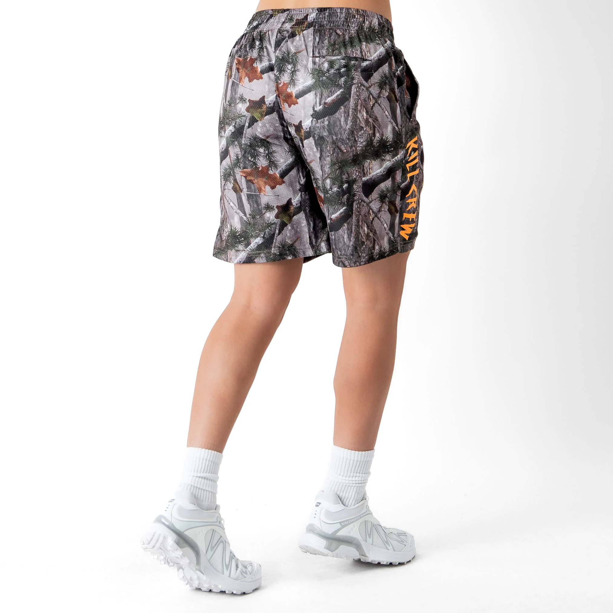 RELAXED CUT SHORTS EMBROIDERED FLAG - CAMO / ORANGE - Image 6