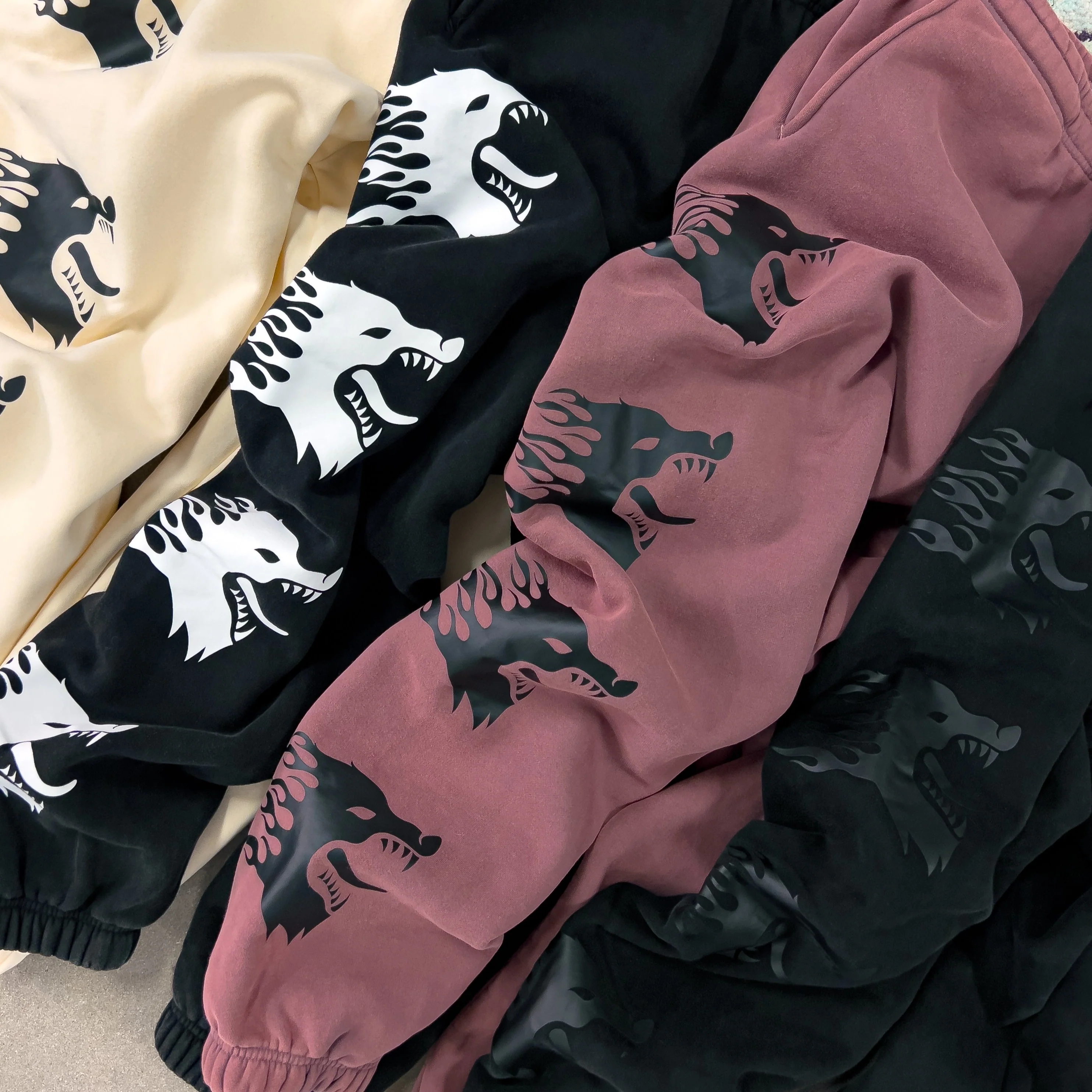 HEAVYWEIGHT LUX "WAR WOLF" SWEATPANTS - BLACK - Image 6