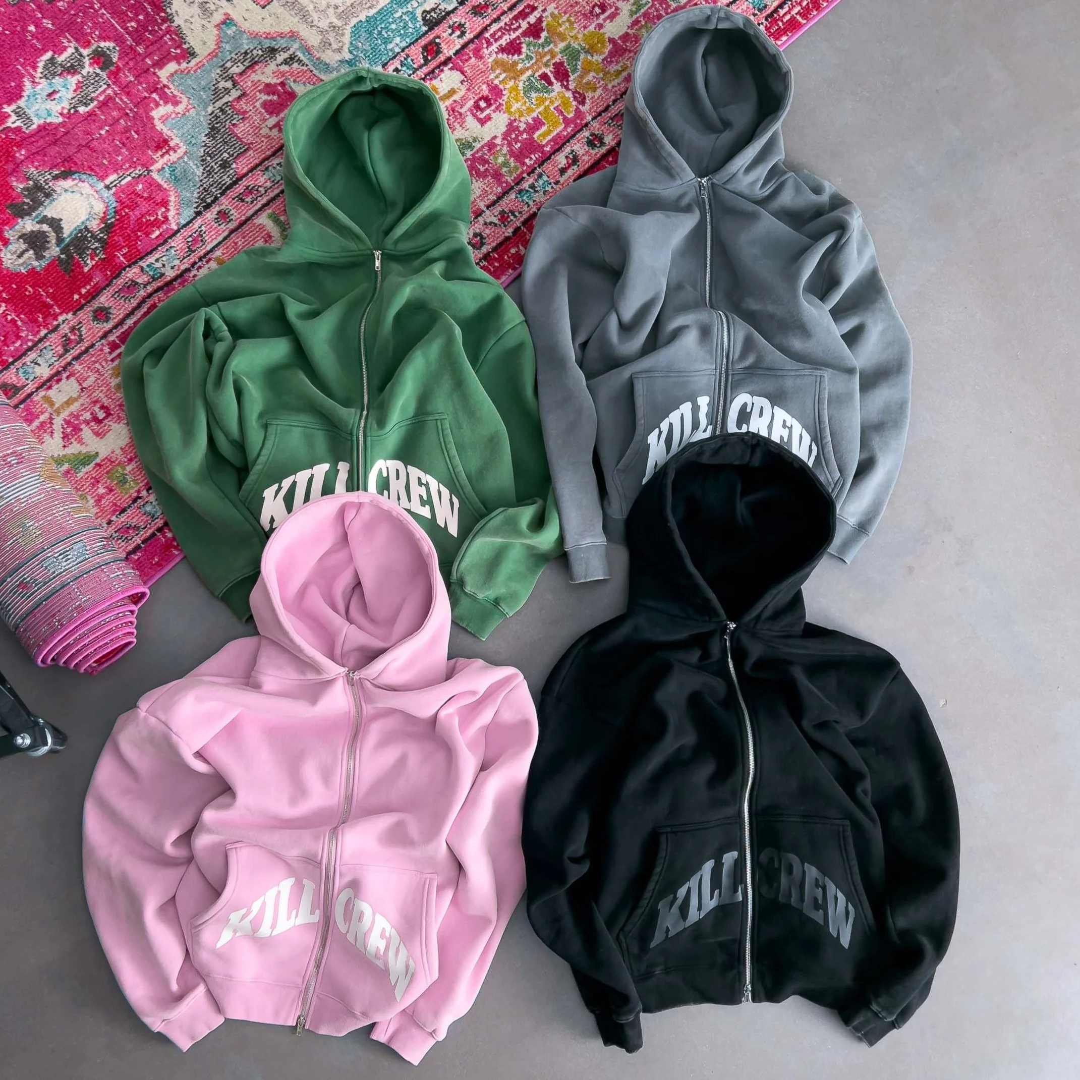 OVERSIZED LUX KILL CREW ZIP UP - BLACKOUT - Image 5