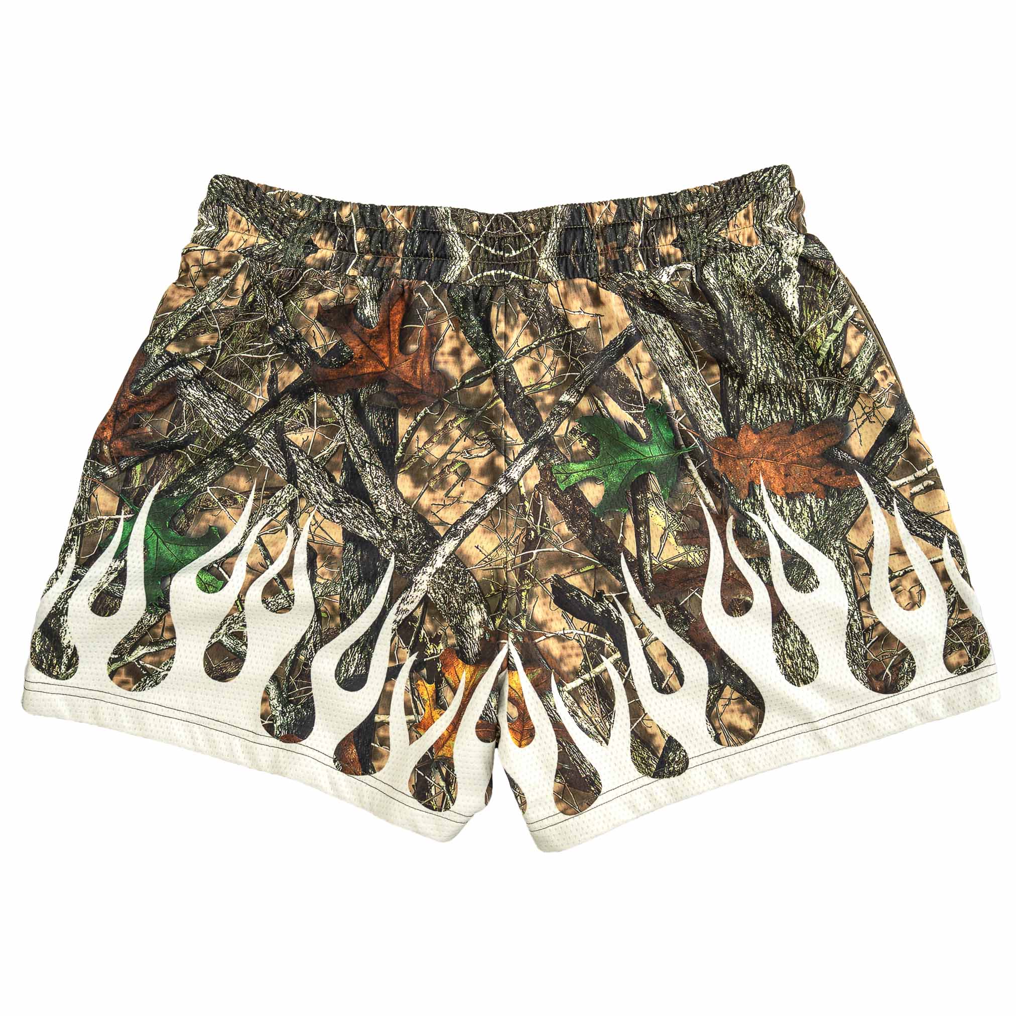 MUAY THAI SHORTS (MID THIGH CUT) WILDFIRE - WHITE - Image 7