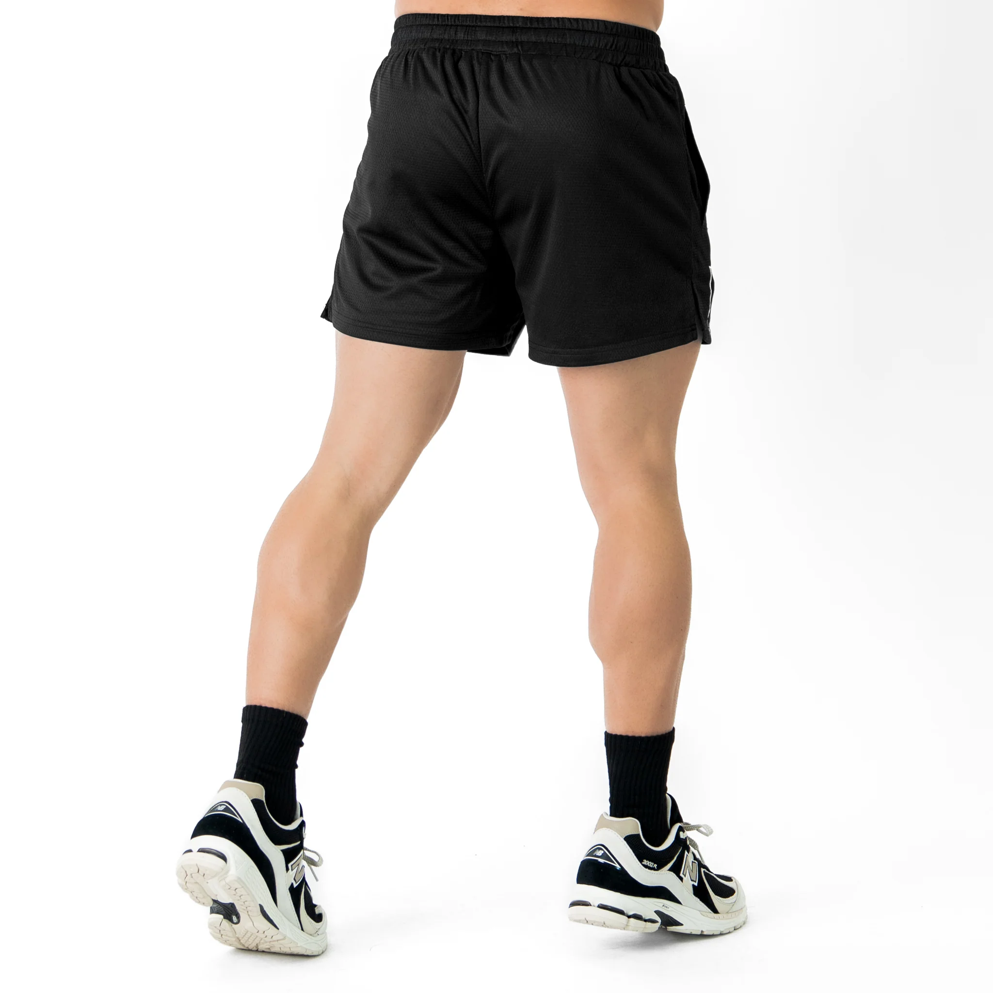 MUAY THAI SHORTS (MID THIGH CUT) - BLACK - Image 4