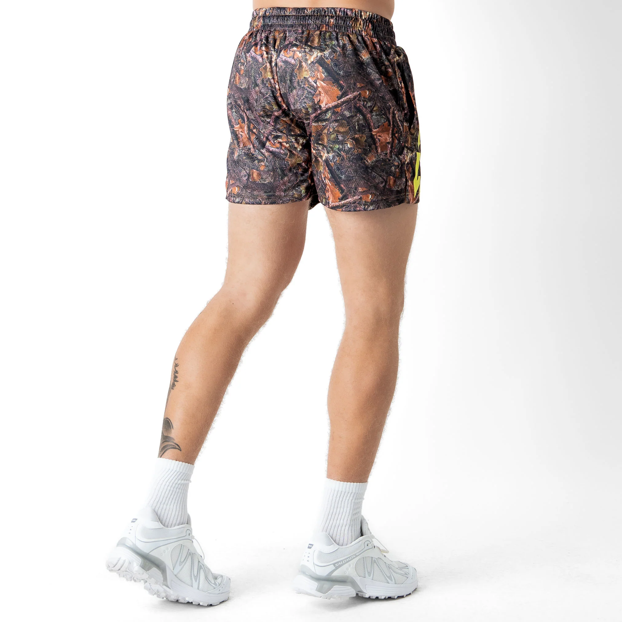 MUAY THAI SHORTS (MID THIGH CUT) - CAMO / GREEN - Image 4