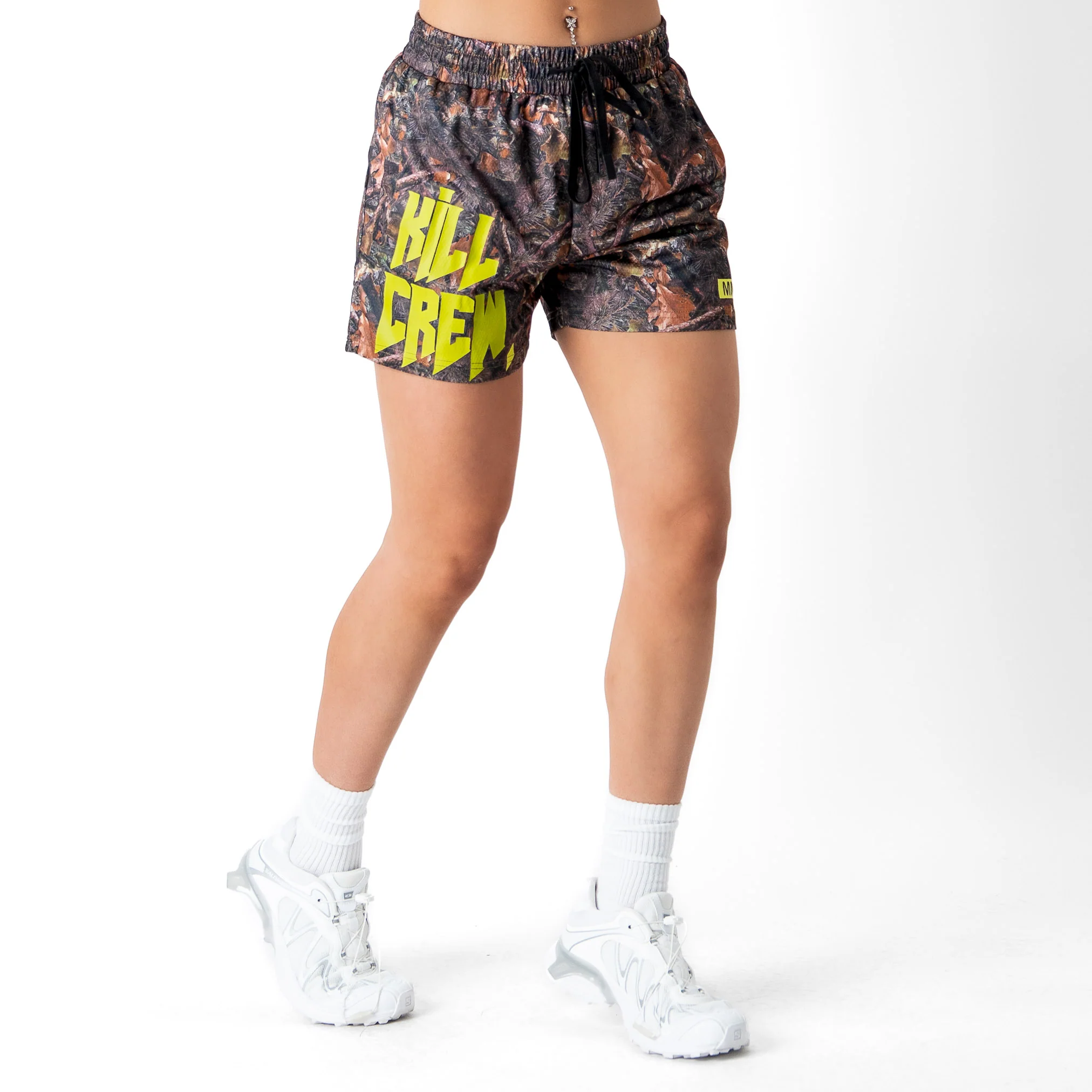 MUAY THAI SHORTS (MID THIGH CUT) - CAMO / GREEN - Image 5