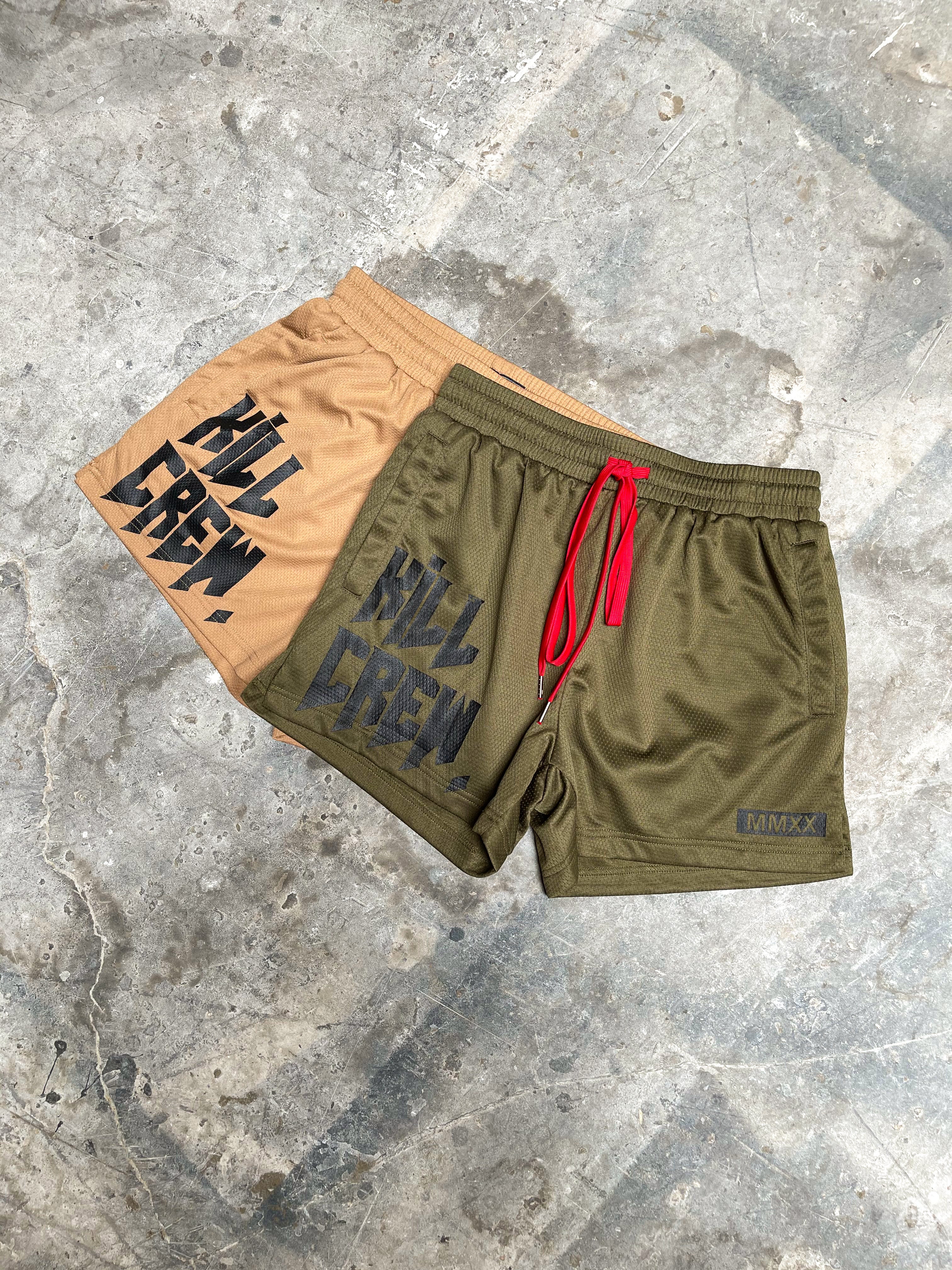 MUAY THAI SHORTS (MID THIGH CUT) v2 - OLIVE - Image 3
