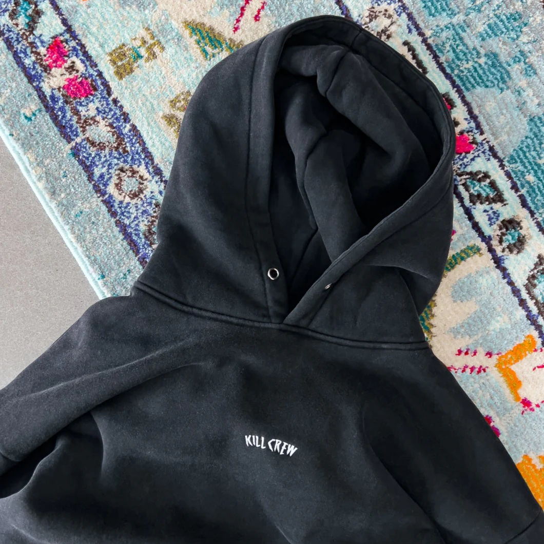 OVERSIZED LUX "SIMPLE" HOODIE - BLACK - Image 4