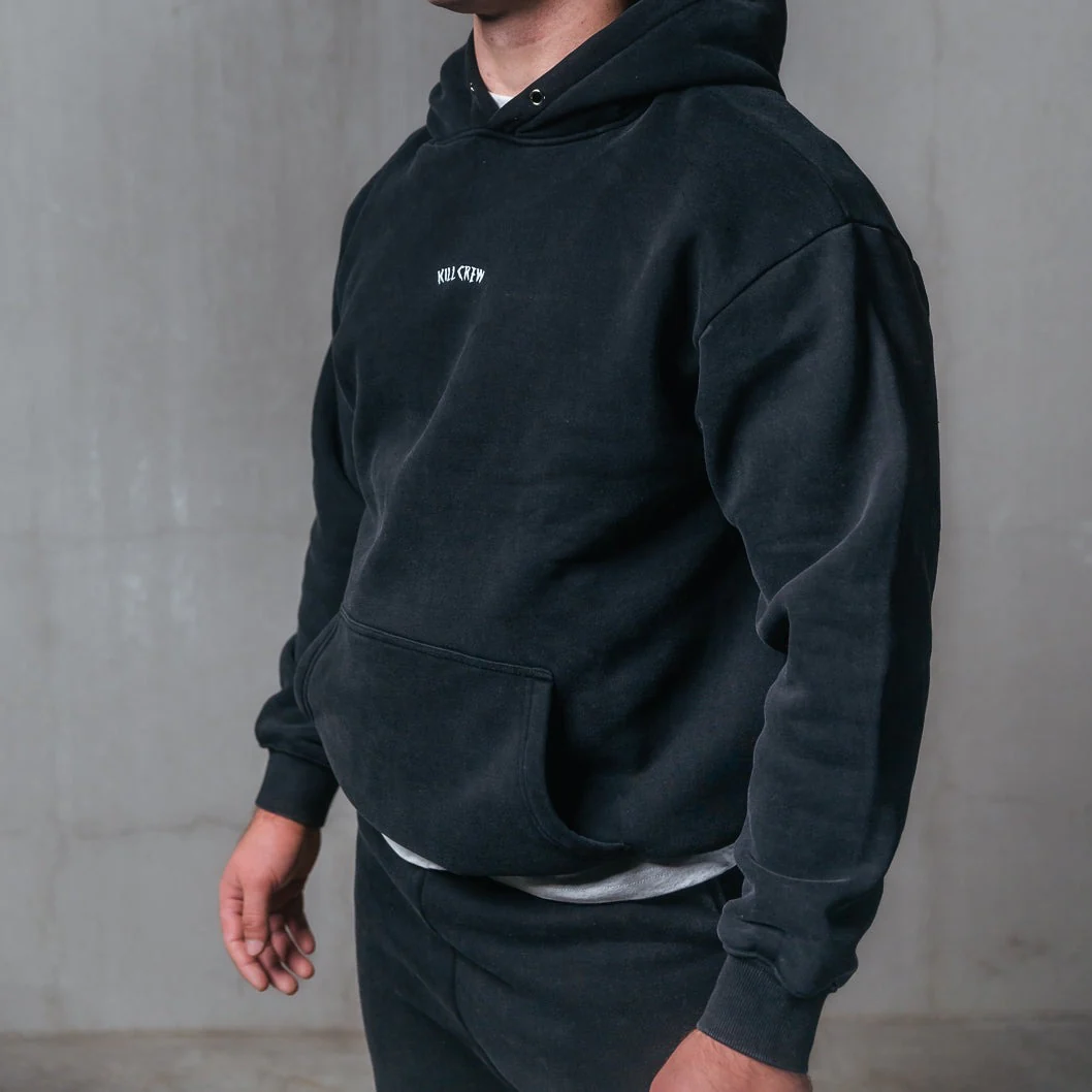 OVERSIZED LUX "SIMPLE" HOODIE - BLACK - Image 5