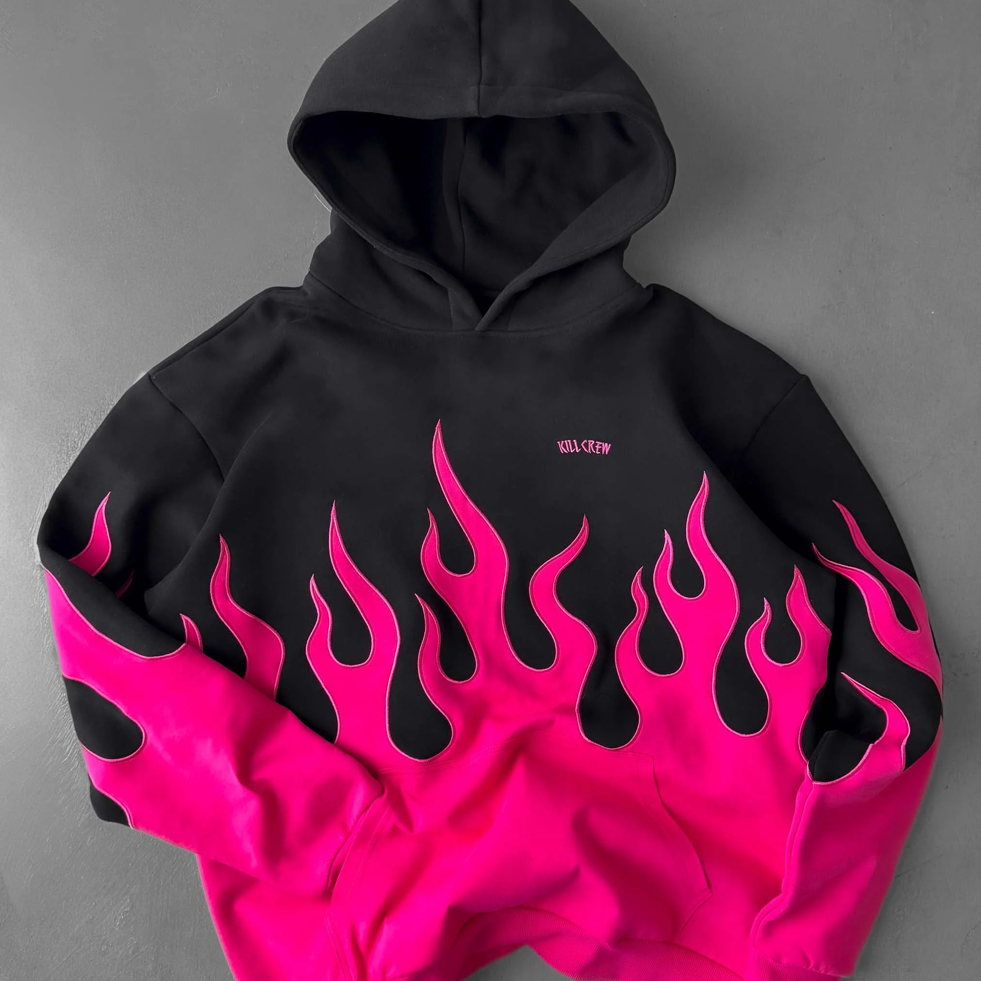 OVERSIZED PREMIUM HEATER HOODIE - BLACK / PINK - Image 5