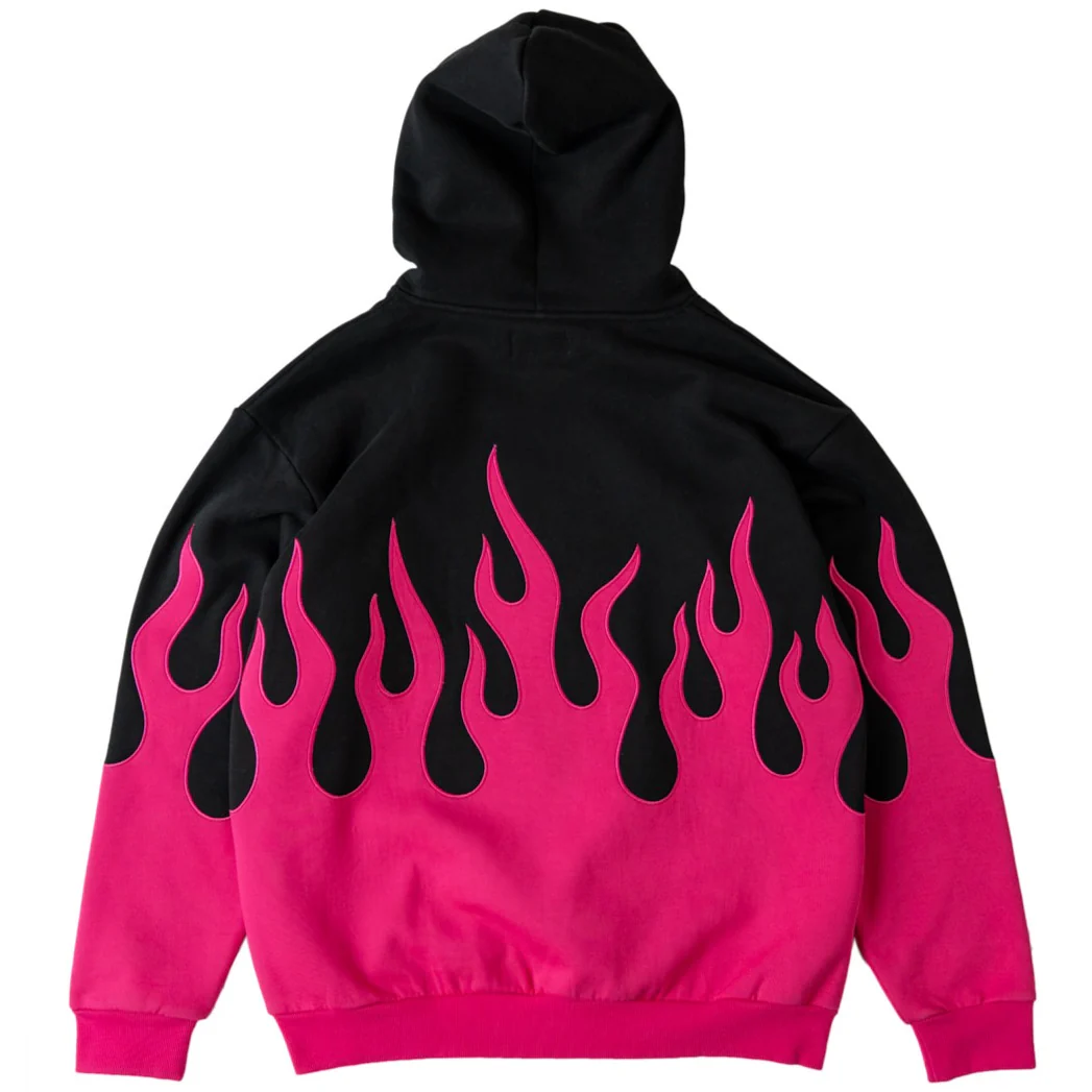 OVERSIZED PREMIUM HEATER HOODIE - BLACK / PINK - Image 8