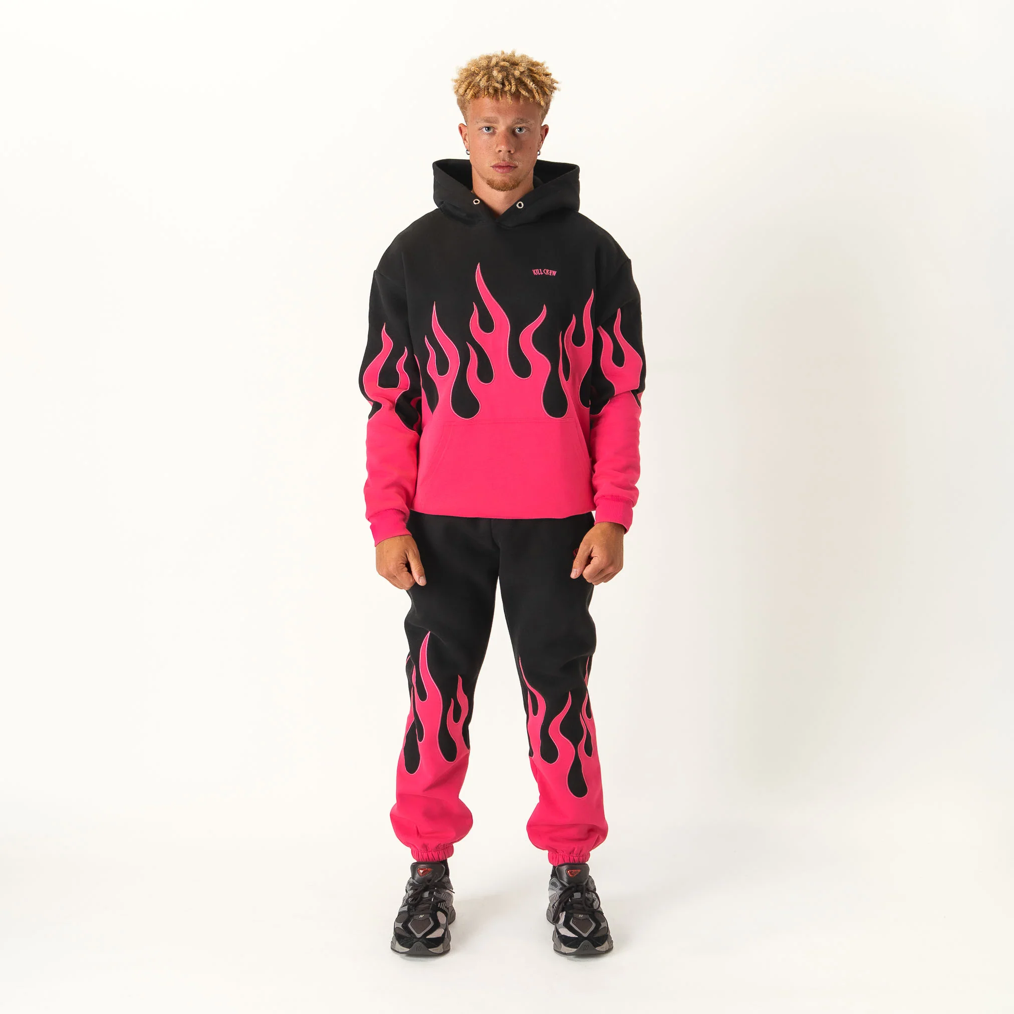 PREMIUM HEATER SWEATS - BLACK / PINK - Image 3