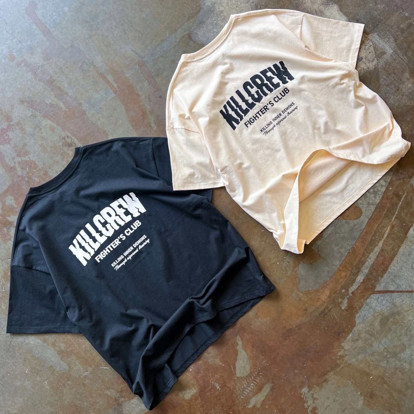 RELAXED FIT RIGOROUS TRAINING T-SHIRT - CREAM / BLACK - Image 4