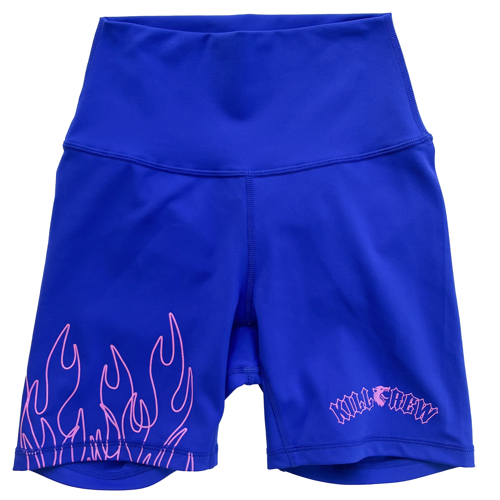 SCRUNCH FLAMES BIKER SHORTS - BLUE / PINK - Image 3