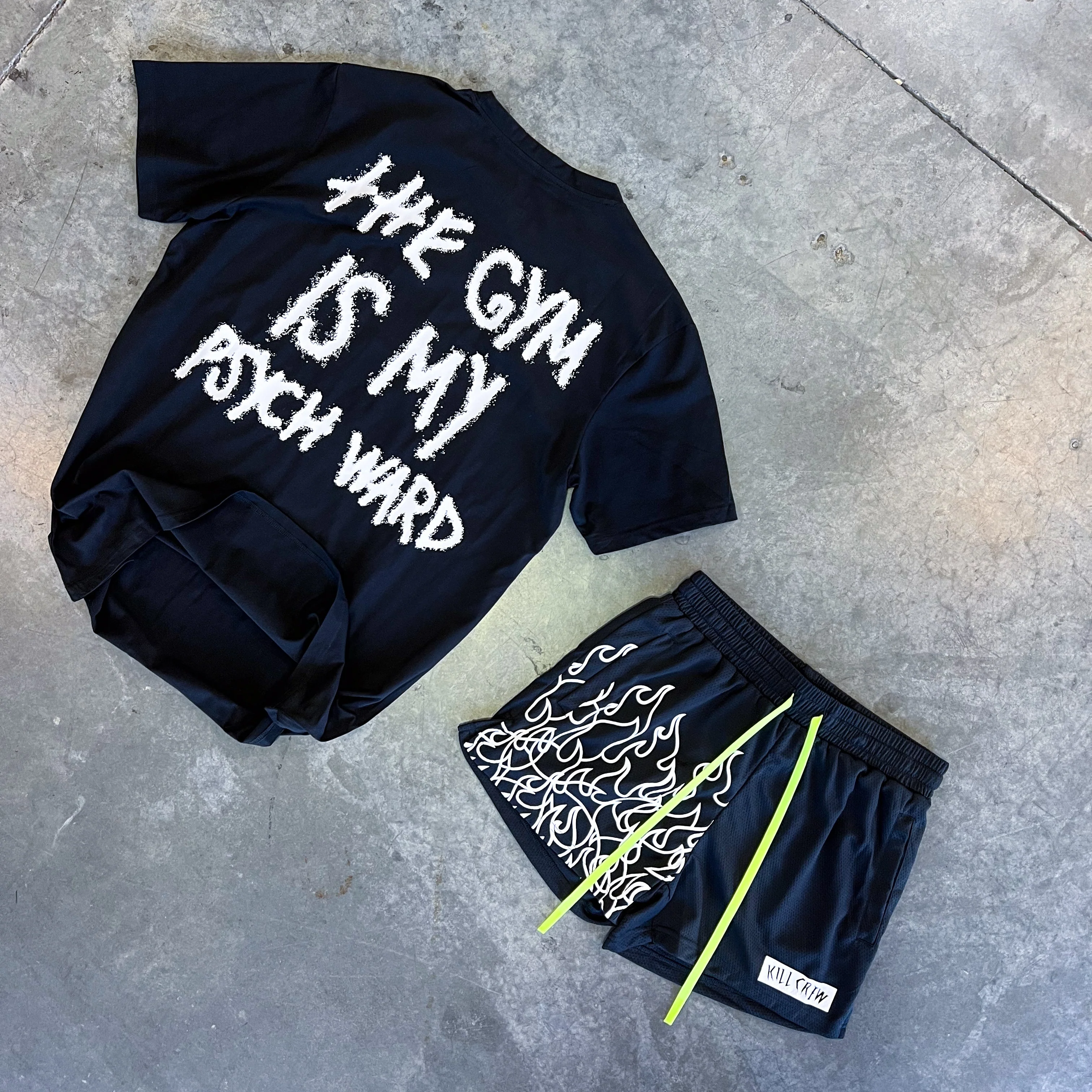 THE GYM IS MY PSYCH WARD T-SHIRT - BLACK / WHITE - Image 4