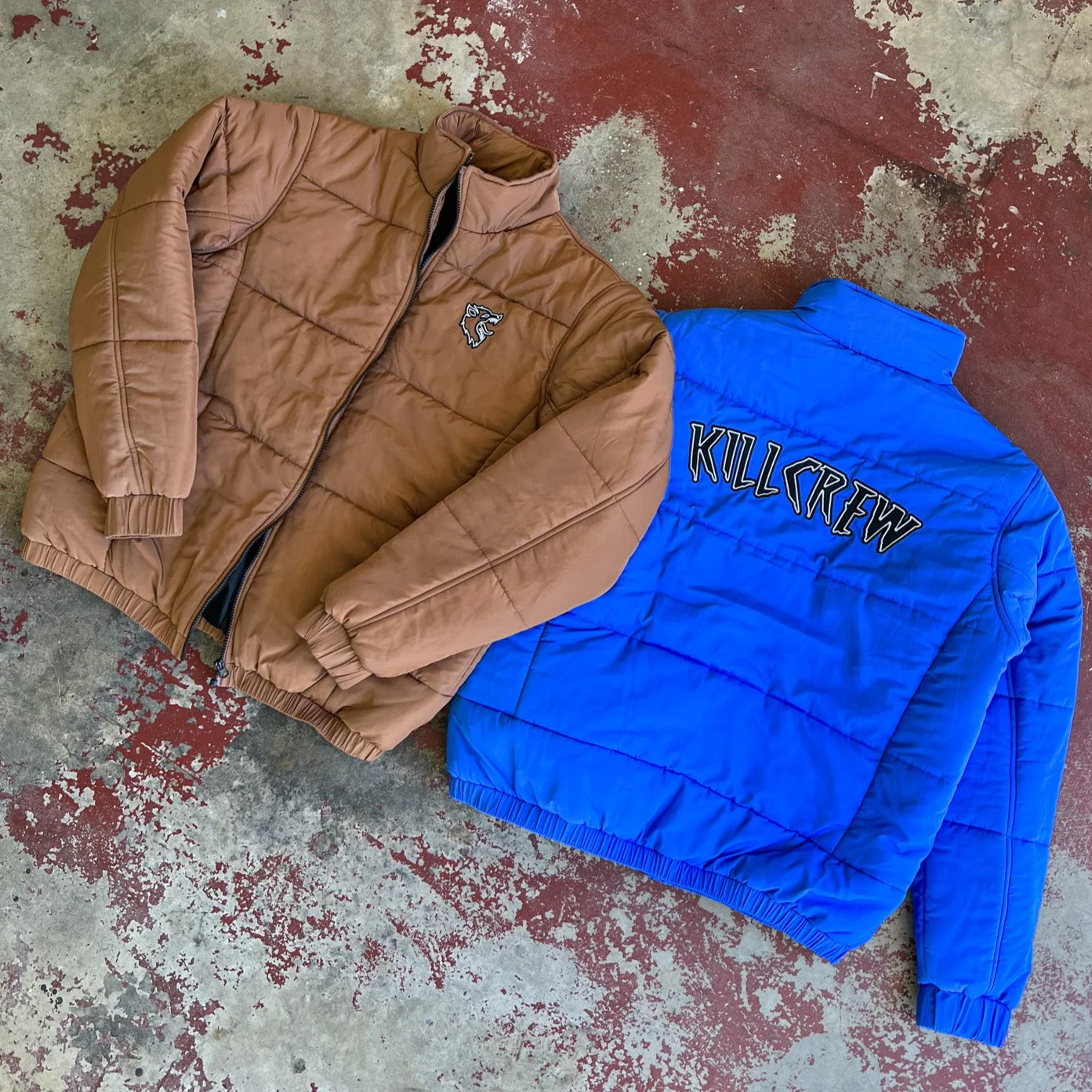 WOLF PUFFER JACKET - BLUE / WHITE - Image 4