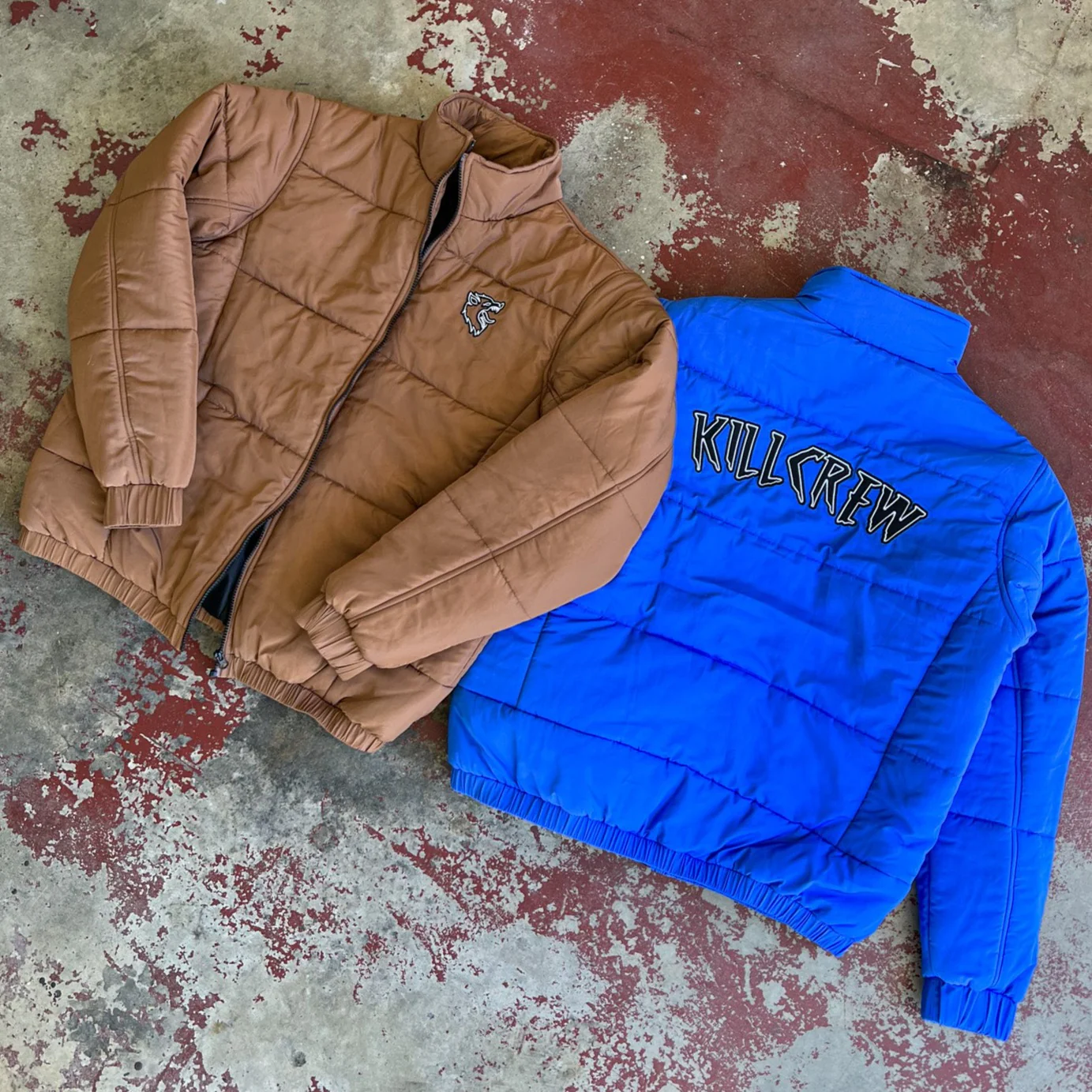 WOLF PUFFER JACKET - BROWN / WHITE - Image 4