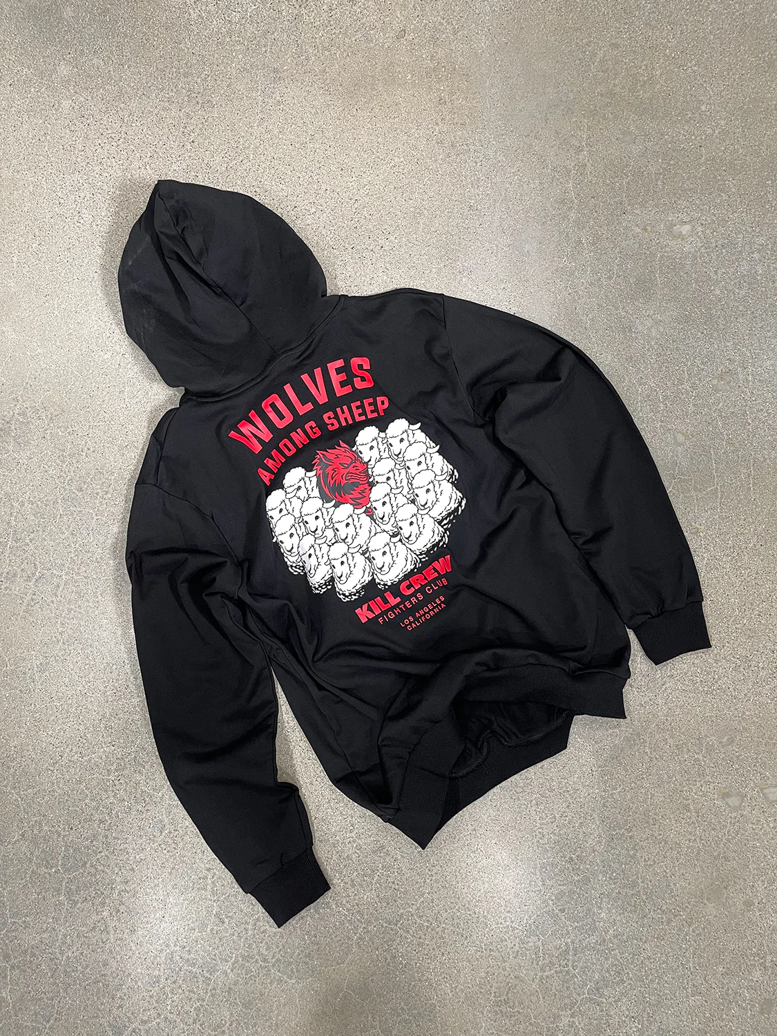 WOLVES AMONG SHEEP HOODIE v2 - BLACK - Image 3